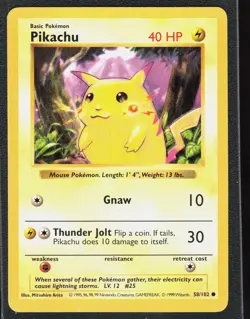 Pokemon TCG Pikachu - 58/102 ( Red Cheeks) #058/102 Shadowless - Image 1