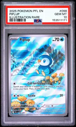 Piplup 098/094 PSA 10 Pokemon Me02: Phantasmal Flames Holo - Image 1