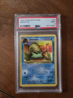 Pokemon PSA 9 1999 Pokemon Fossil Omanyte 52/62 Common EN - Image 1