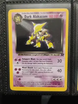 2000 WOTC Pokemon TCG TEAM ROCKET DARK ALAKAZAM HOLO 1/82 Vintage Rare - Image 2