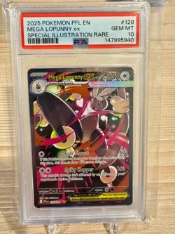 2025 POKEMON PHANTASMAL FLAMES SPECIAL ILLUSTRATION RARE MEGA LOPUNNY EX PSA 10 - Image 1