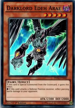 Yugioh Darklord Edeh Arae DESO-EN040 1st Edition Super Rare NM - Image 1