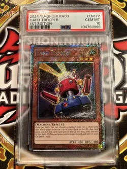 YuGiOh CARD TROOPER #RA03-EN172🔥PSA 10🔥1st EDITION-2024 PLATINUM SECRET RARE - Image 1