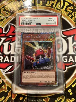 YuGiOh CARD TROOPER #RA03-EN172🔥PSA 10🔥1st EDITION-2024 PLATINUM SECRET RARE - Image 4