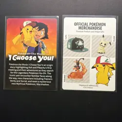 2017 Pikachu & Ash Pokemon the Movie I Choose You Promo Insert Cards - Image 2