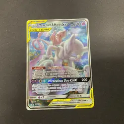 Pokemon Mewtwo and Mew Tag Team GX Sun Moon SM191 Holo Promo Card NM - Image 1
