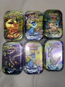 Pokemon TCG Prismatic Evolutions Mini Tin Factory Sealed Lot x6 NEW - Image 1