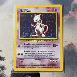 Pokemon TCG Mewtwo Base Set Holo Rare 10/102 NM - Image 1