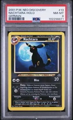 PSA 8 NM Nachtara Umbreon HOLO Pokemon German Neo Discovery WOTC Rare 2001 - Image 1