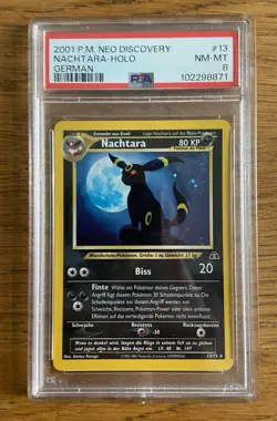 PSA 8 NM Nachtara Umbreon HOLO Pokemon German Neo Discovery WOTC Rare 2001 - Image 3