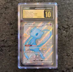 Mew ex CGC Pristine 10 Shiny Ultra Rare Holo Paldean Fates 216/091 Pokemon 2024 - Image 1