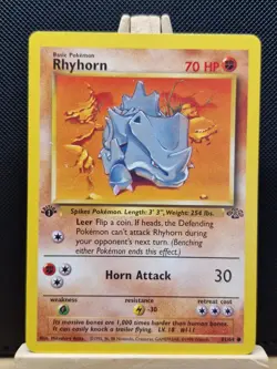 Pokemon TCG 1999 WOTC 1st Edition Jungle Rhyhorn 61/64 - Excellent - Image 1