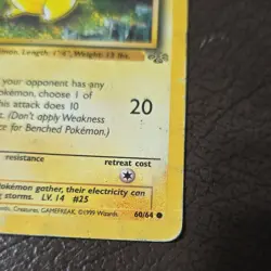 Pokemon TCG Pikachu 60/64 Jungle Common Unlimited Regular Basic 1999 English - Image 2