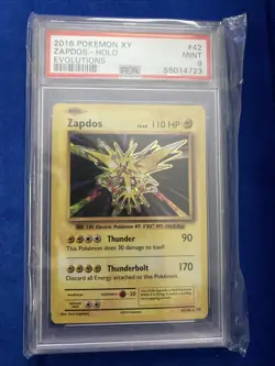 2016 Pokemon XY Evolutions Zapdos Holo PSA Mint 9 (42/108) - Image 1