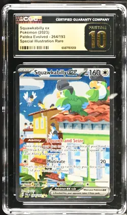 Squawkabilly ex Pokemon (2003) Paldea Evolved - 264/193 SIR CGC PRISTINE 10 - Image 1