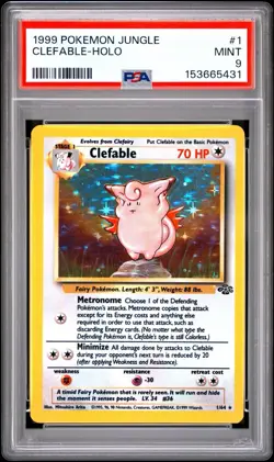 Clefable Jungle Set 1999 Holofoil Rare Holo Pokemon PSA 9 Mint - Image 1
