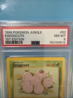 1999 Pokemon Jungle Exeggcute 1st EDITION 52/64 PSA 8 - Image 2
