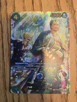 Bandai One Piece Card Game Roronoa Zoro PRB02-006 SP Holo Blocker 4000 EN - Image 2