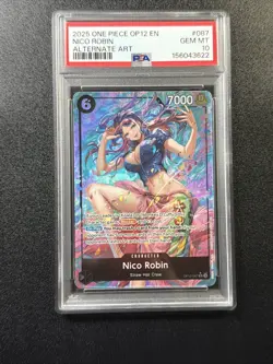2025 ONE PIECE OP12 087 LEGACY OF THE MASTER NICO ROBIN ALT ART PSA 10 A3 - Image 1
