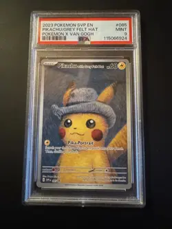 2023 Pokemon Pikachu Van Gogh Grey Felt Hat Promo #085 PSA 9 MINT - Image 1