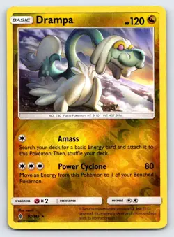 Drampa 97/145 Holo Holo Rare Guardians Rising Pokemon Reverse Holo LP - Image 1