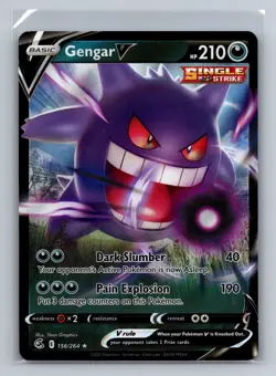 Gengar V 156/264 Pokemon TCG Ultra Rare SWSH08: Fusion Strike Near Mint - Image 1