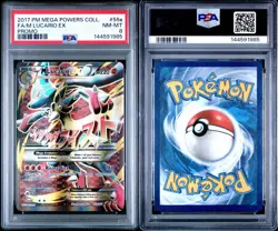 2017 Pokemon M Lucario EX Mega Powers Full Art Holo Promo PSA 8 55a/111 - Image 3