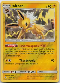 Pokemon Jolteon 23/68 R Hidden Fates Reverse Holo MP - Image 1
