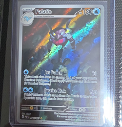 Pokemon Palafin 225/091 SV Paldean Fates Illustration Rare Full Art Holo - Image 1