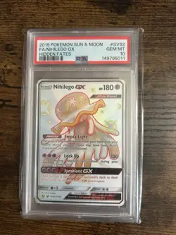 2019 Pokemon Sun & Moon Hidden Fates Nihilego GX #SV62/SV94 PSA 10 - Image 1