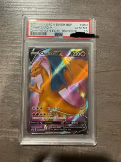 2020 POKEMON SWSH BLACK STAR PROMO 050 CHARIZARD V CHAMPION'S PATH ETB PSA 10 - Image 1