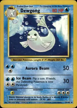 Pokemon Base Set #025/102 Dewgong Uncommon Lightly played - Image 1