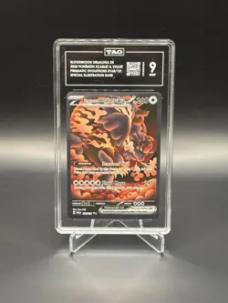 Pokemon Bloodmoon Ursaluna EX 168/131 Prismatic Evolutions Holo TAG 9 Rare - Image 1