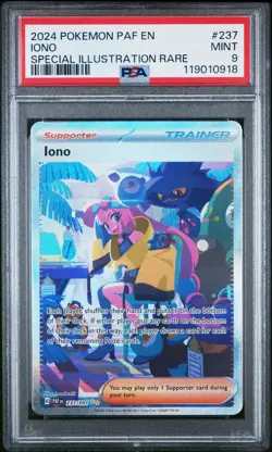 2024 Pokemon Paldean Fates en Iono 237/091 Special Illustrations Rare PSA 9 - Image 1