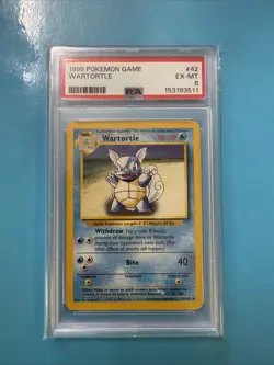 1999 Pokemon Game Wartortle 42/102 Base Set PSA 6 EX-MT - Image 1