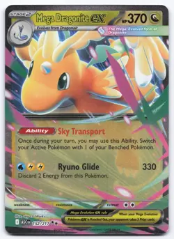 Pokemon TCG Mega Dragonite ex 152/217 Ascended Heroes NM - Image 1