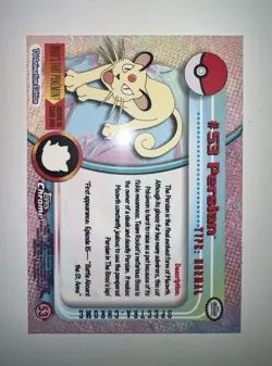 Pokemon 2000 Topps Chrome Persian #53 - SPECTRA - PSA 10 Contender - Image 2