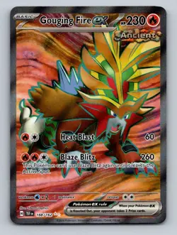 Pokemon TCG Gouging Fire ex Holo Ultra Rare SV05: Temporal Forces 188/162 - Image 1
