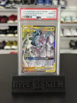 POKEMON COSMIC ECLIPSE ARCEUS DIALGA PALKIA GX #156 PSA 10 GEM MINT #149093905 - Image 1
