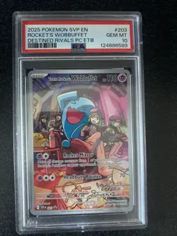 Pokemon Destined Rivals Pokemon Center ETB Rocket's Wobbuffet PSA10 - Image 1