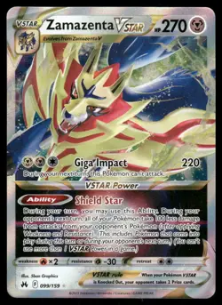 Pokemon Cards Zamazenta VSTAR 099/159 Crown Zenith Holo VSTAR Rare NM - Image 1