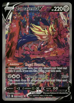 Pokemon Cards Zamazenta V GG54/GG70 Crown Zenith Galarian Gallery Holo V Rare NM - Image 1