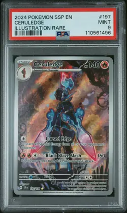 Ceruledge 2024 Pokemon Ssp En-Surging Sparks #197/191 Illustration Rare PSA 9 - Image 1