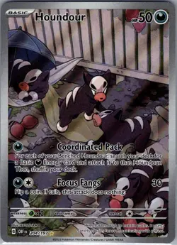 Houndour 204/197 SV03: Obsidian Flames - Pokemon Card - NM - Image 1
