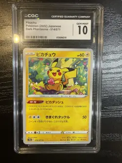 Pokemon Pikachu CGC 10 014/071 Dark Phantasma Japanese 2022 Trading Card - Image 1