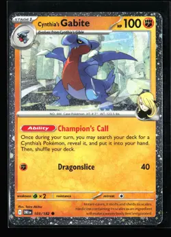Cynthia's Gabite (Cosmos Holo) Miscellaneous Cards & Products 103/182 NM - Image 1
