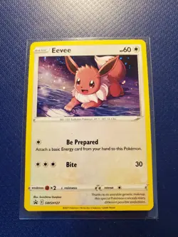 Pokemon TCG Holo Eevee SWSH Black Star Promo SWSH127 Promo (PL) Played - Image 1