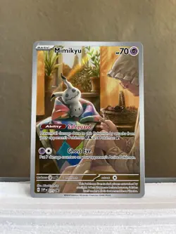 Pokemon Mimikyu SVP 075 Paldean Fates Full Art Holo Black Star Promo NM - Image 1