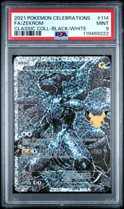 2021 Pokemon Celebrations Classic Collection Zekrom #114 Fa Black White PSA 9 - Image 1