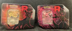 NEW Pokemon Destined Rivals Team Rocket Tins Mewtwo + Persian SET OF 2 - Image 1